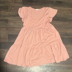 See You Monday Blush Pink Tiered Dress